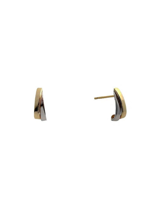 BOUCLES D'OREILLES OR 9 KT - BICOLORE