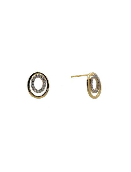 BOUCLES D'OREILLES OR 9 KT - ZIRCONIA