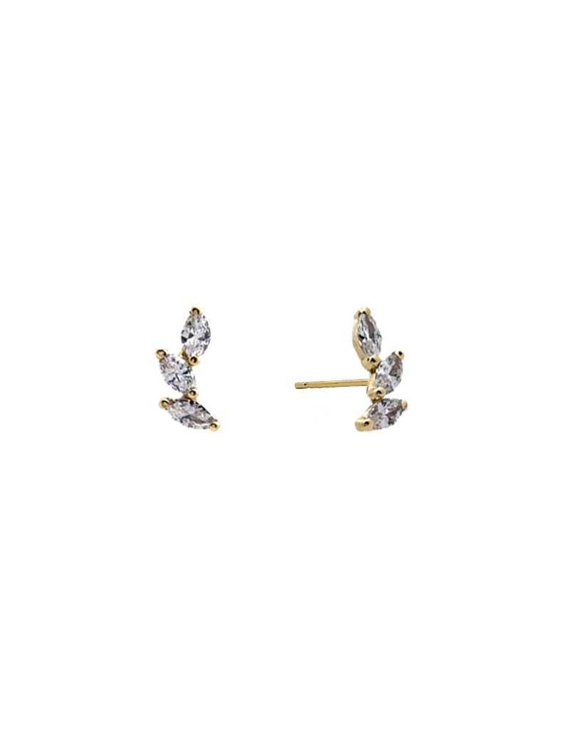 BOUCLES D'OREILLES OR 9 CARATS - ZIRCONIA