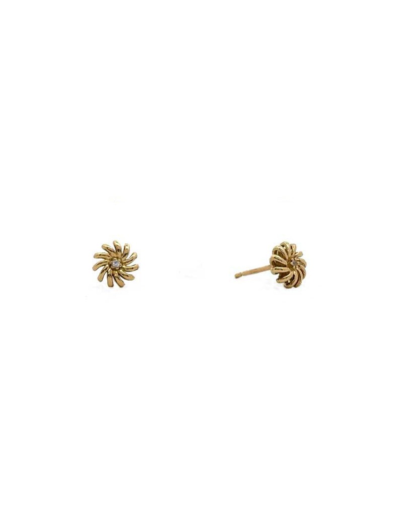 BOUCLES D'OREILLES OR 9 CARATS - ZIRCONIA