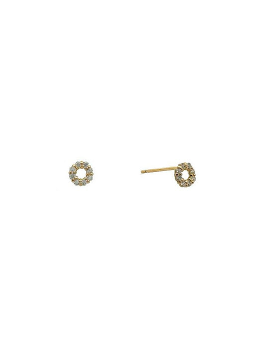 BOUCLES D'OREILLES OR 9 CARATS - ZIRCONIA