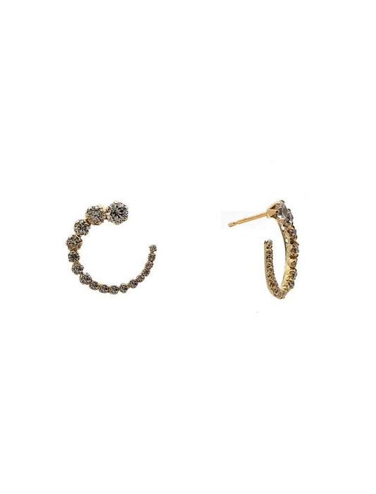 BOUCLES D'OREILLES OR 9 KT - ZIRCONIA