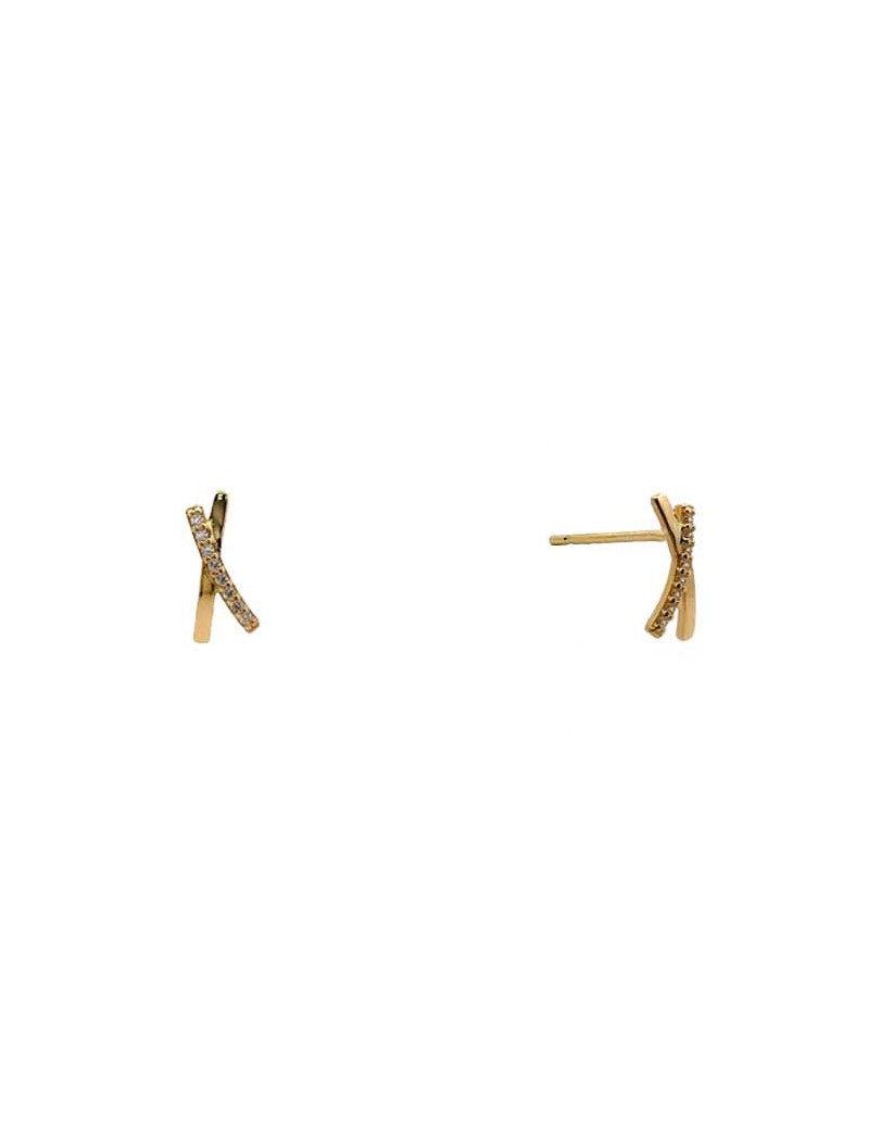 BOUCLES D'OREILLES OR 9 CARATS - ZIRCONIA