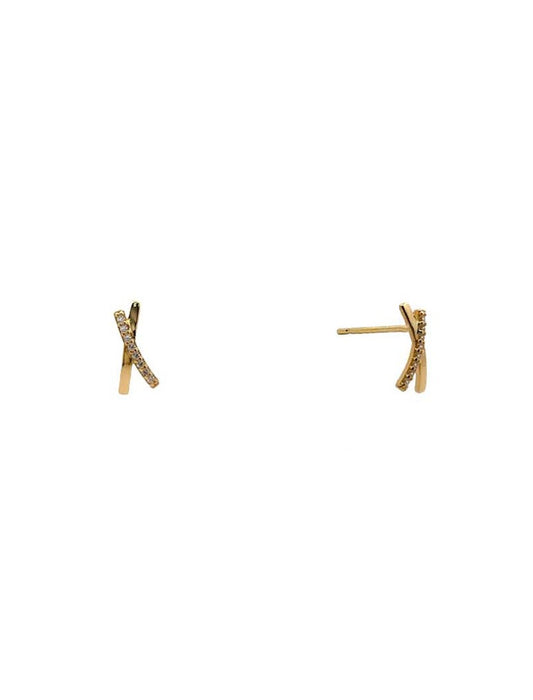 BOUCLES D'OREILLES OR 9 CARATS - ZIRCONIA