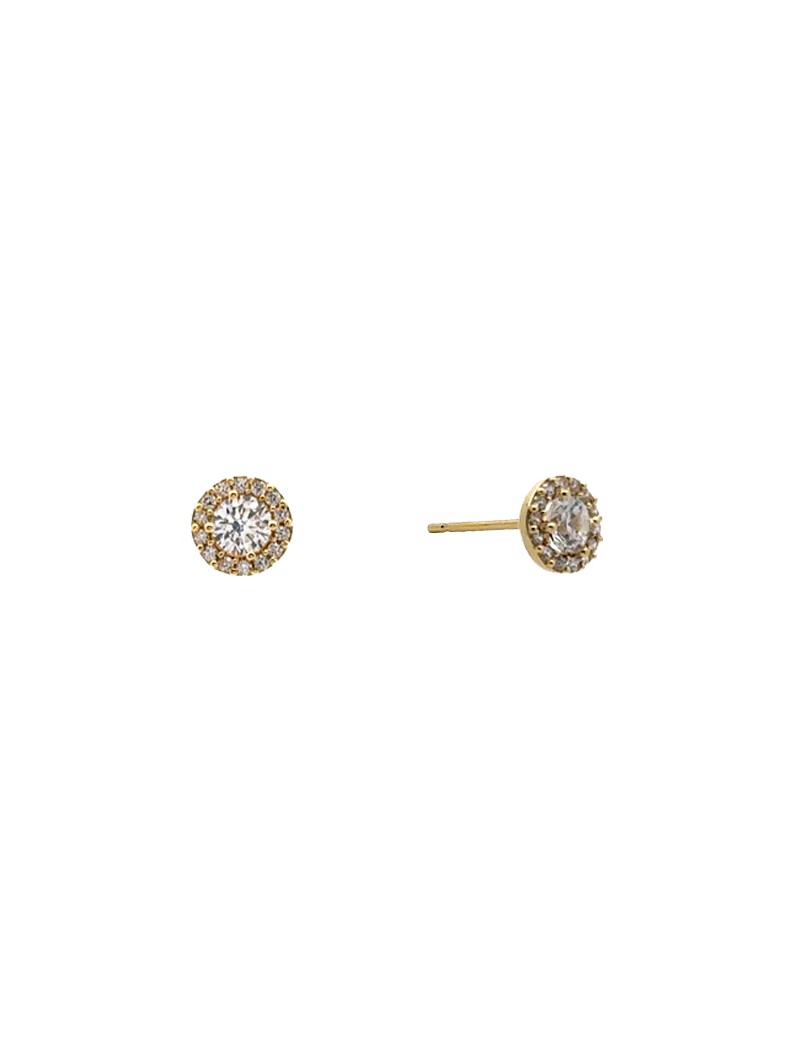 BOUCLES D'OREILLES OR 9 CARATS - ZIRCONIA