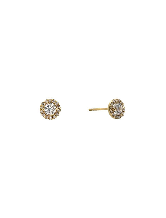 BOUCLES D'OREILLES OR 9 CARATS - ZIRCONIA