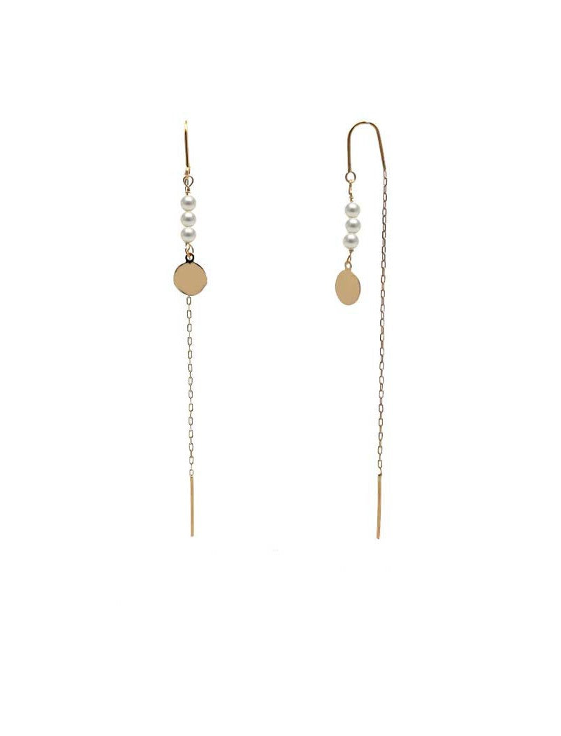 BOUCLES D'OREILLES OR 9 CARATS - PERLE DE CULTURE