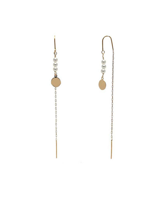 BOUCLES D'OREILLES OR 9 CARATS - PERLE DE CULTURE