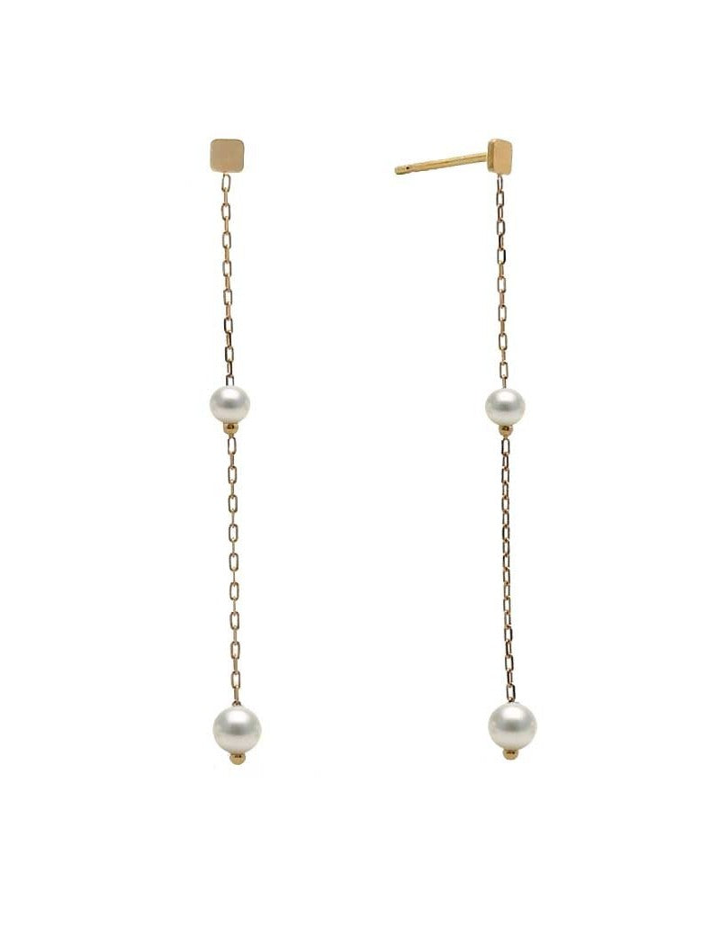 BOUCLES D'OREILLES OR 9 KT - PERLE DE CULTURE