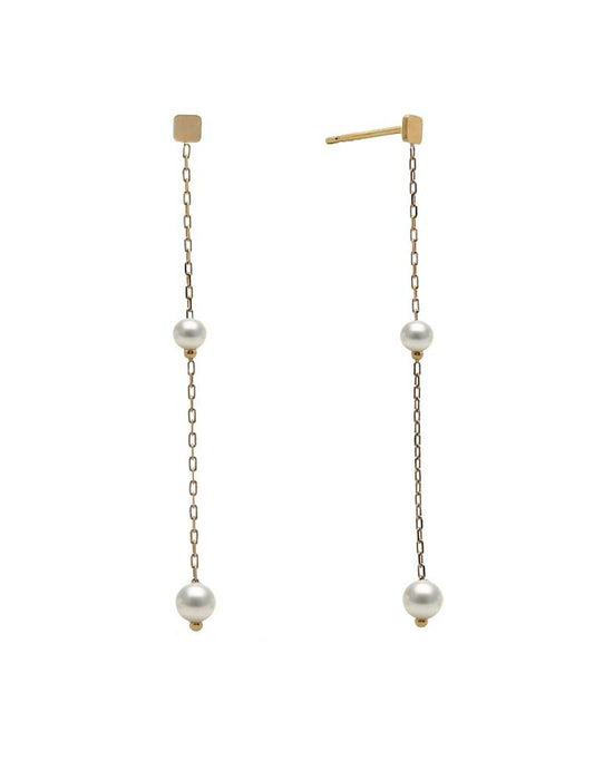BOUCLES D'OREILLES OR 9 KT - PERLE DE CULTURE