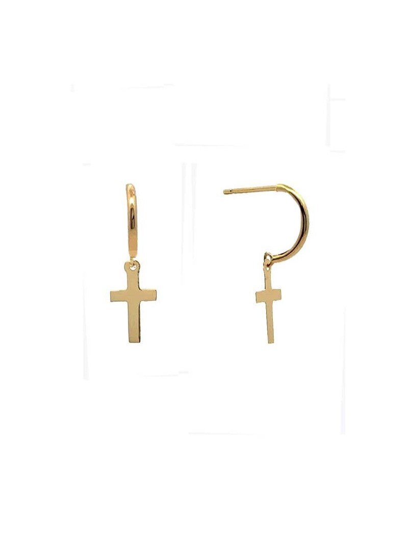 BOUCLES D'OREILLES OR 9 KT - CROIX