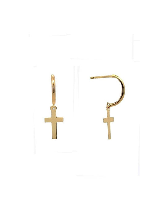 BOUCLES D'OREILLES OR 9 KT - CROIX