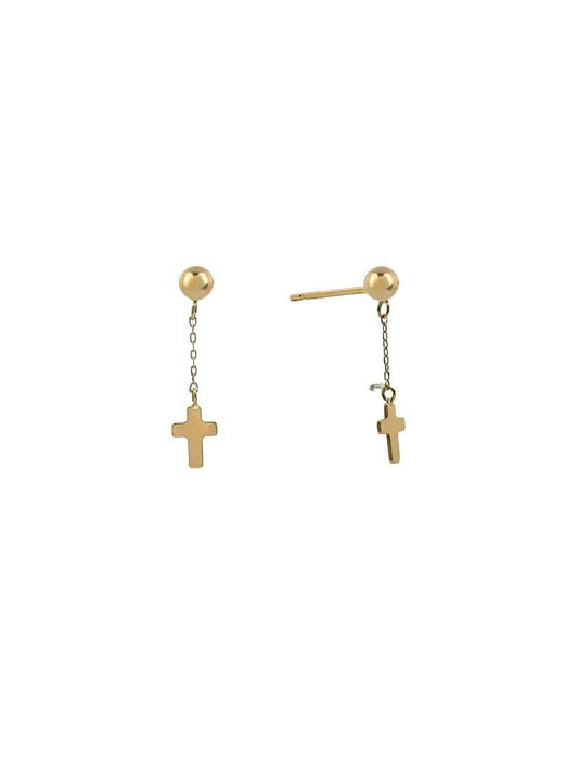 BOUCLES D'OREILLES OR 9 KT - CROIX