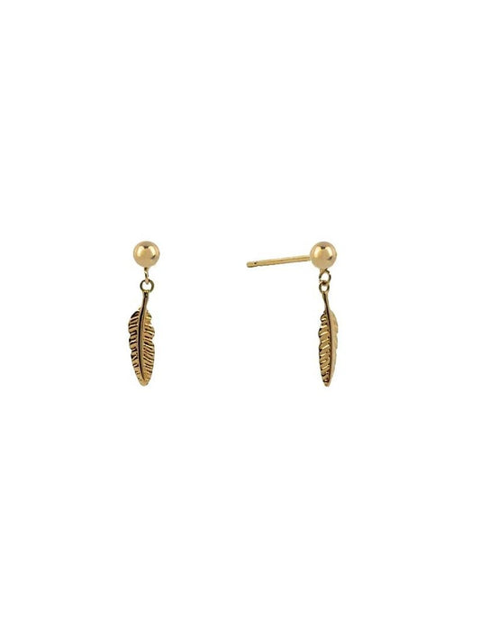 BOUCLES D'OREILLES OR 9 KT - FEUILLE