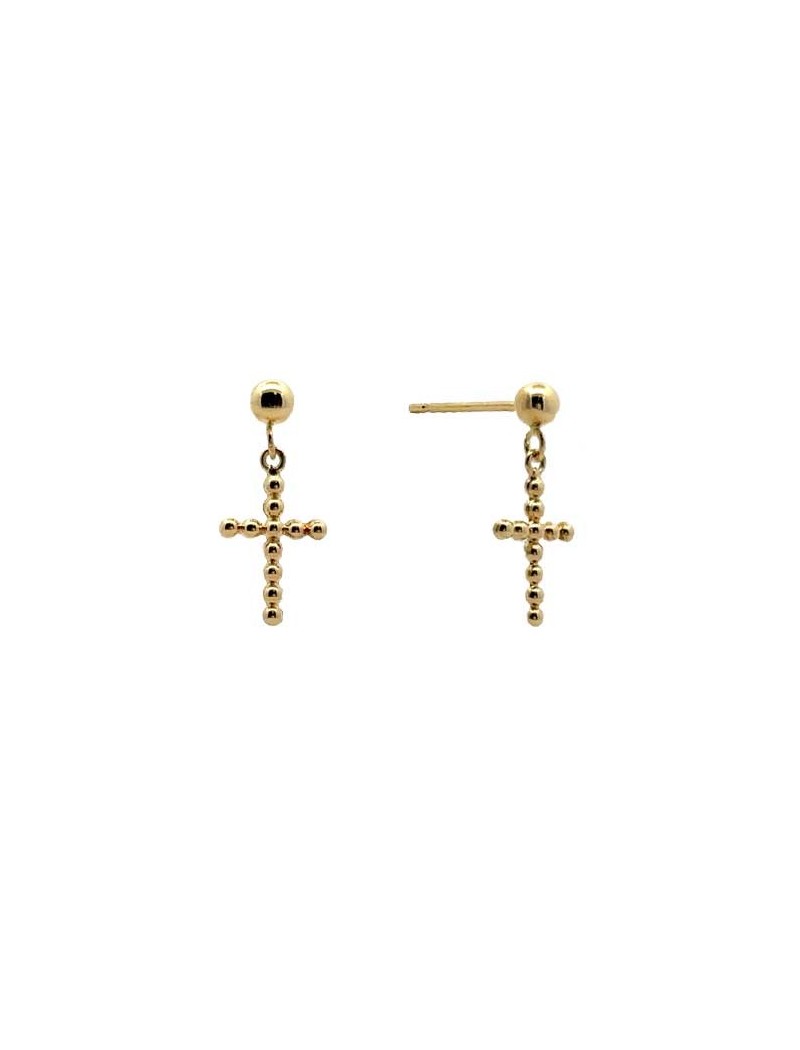 BOUCLES D'OREILLES OR 9 KT - CROIX