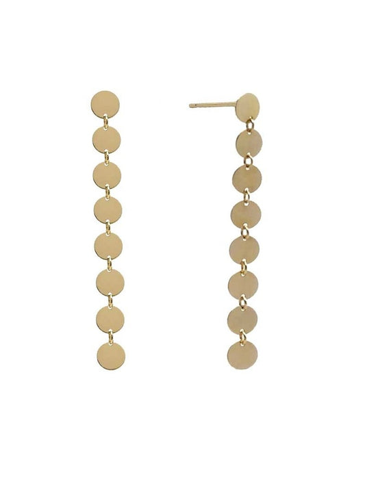 BOUCLES D'OREILLES OR 9 KT - PENDANTE - ROND