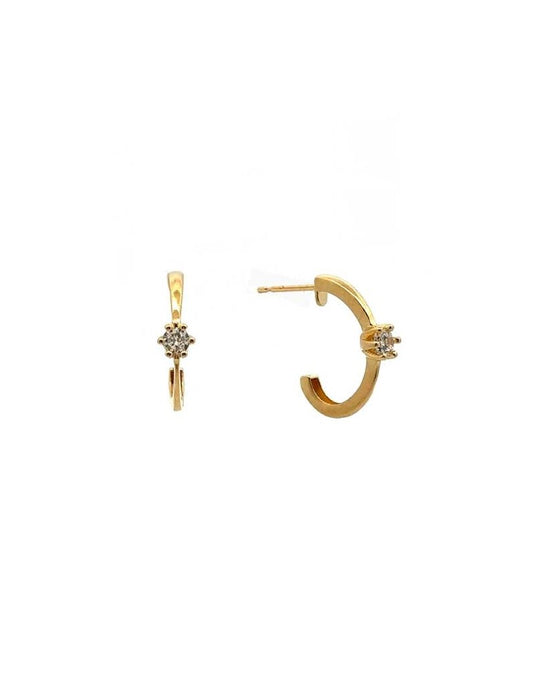 BOUCLES D'OREILLES OR 9 KT - ZIRCONIA