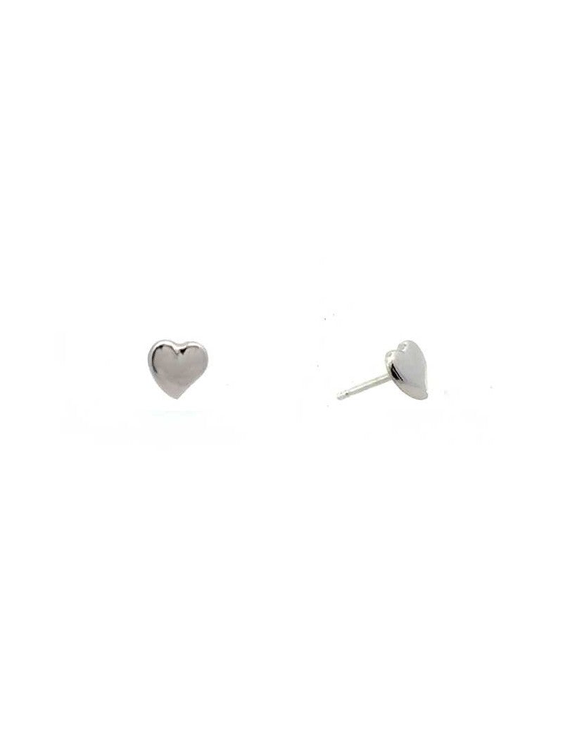 BOUCLES D'OREILLES OR BLANC 9 KT - COEUR