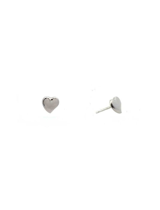 BOUCLES D'OREILLES OR BLANC 9 KT - COEUR