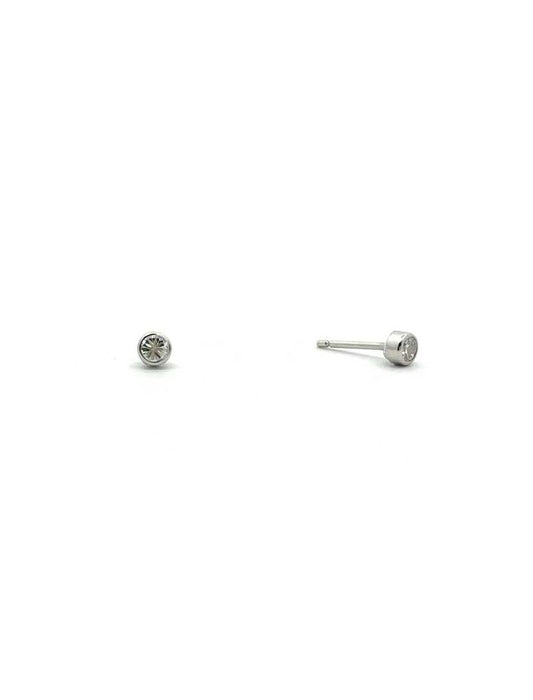 BOUCLES D'OREILLES OR BLANC 9 KT - ZIRCONIA