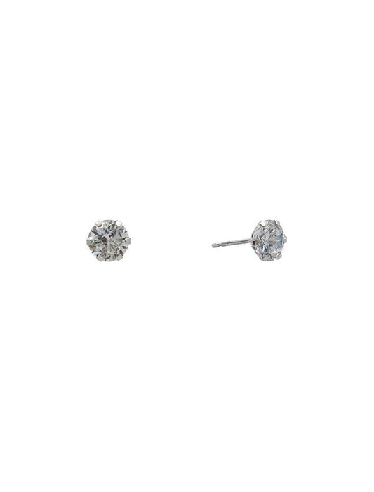 BOUCLES D'OREILLES OR BLANC 9 KT - ZIRCONIA