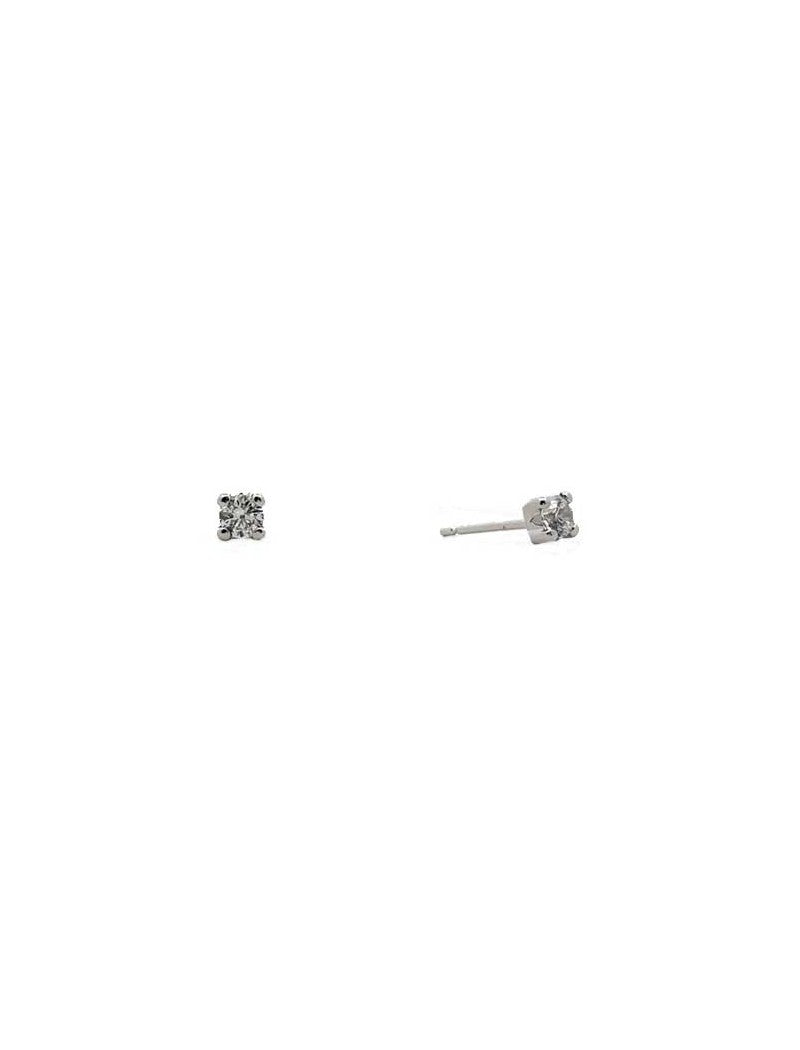 BOUCLES D'OREILLES OR BLANC 9 KT - ZIRCONIA
