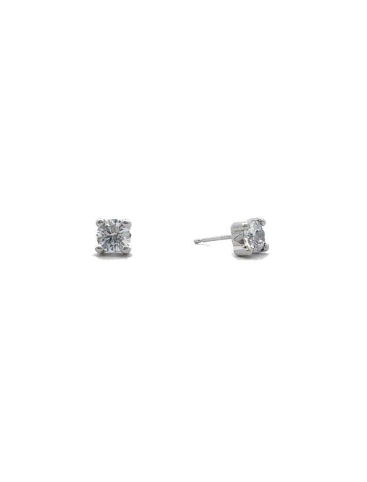 BOUCLES D'OREILLES OR BLANC 9 KT - ZIRCONIA
