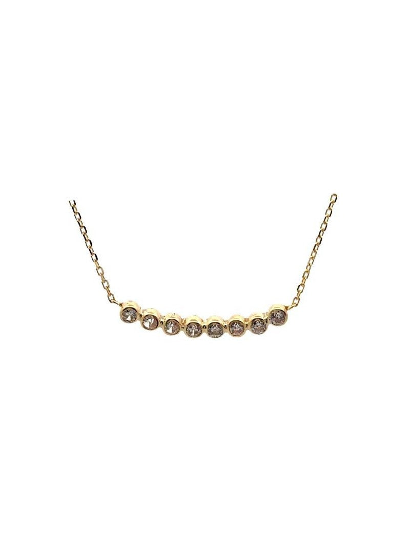 COLLIER OR 9 KT - ZIRCONIA - 42+3 CM