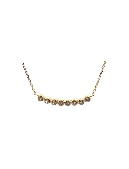 COLLIER OR 9 KT - ZIRCONIA - 42+3 CM