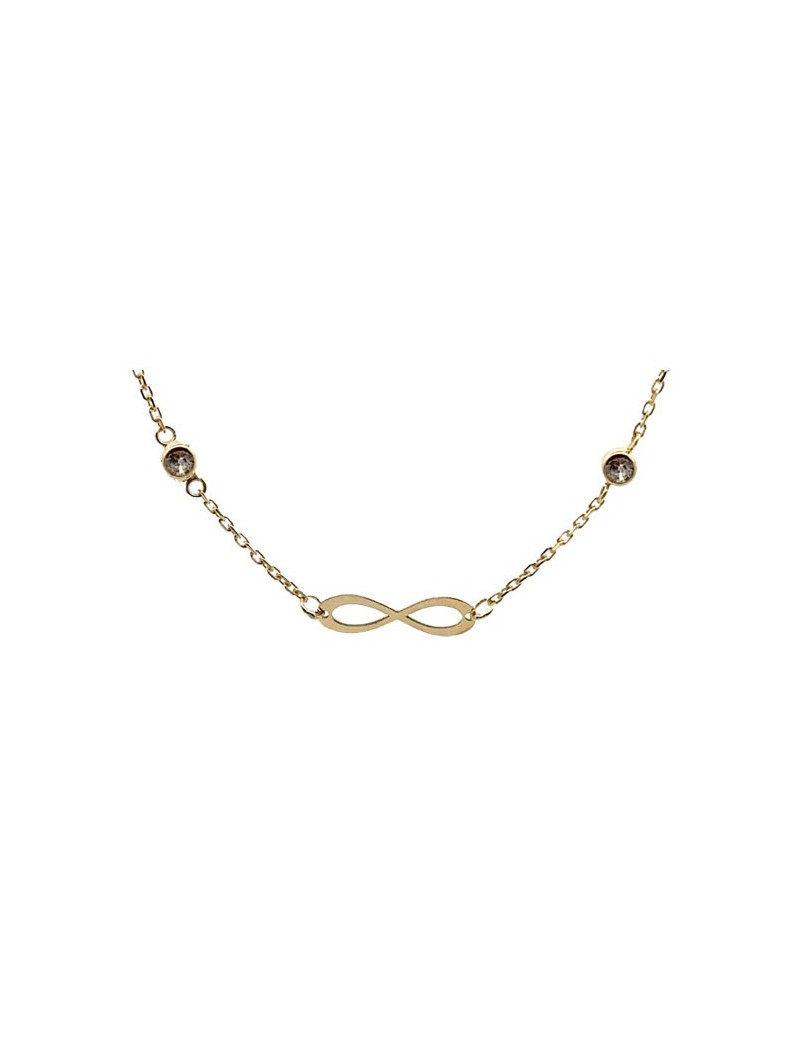 COLLIER OR 9 KT - INFINI - ZIRCONIA - 42+3 CM