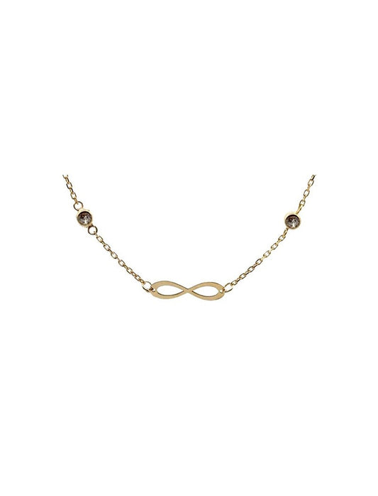 COLLIER OR 9 KT - INFINI - ZIRCONIA - 42+3 CM