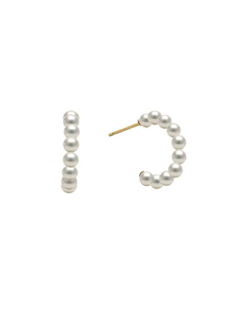 DEMI-CREOLES OR 9 KT - PERLE DE CULTURE