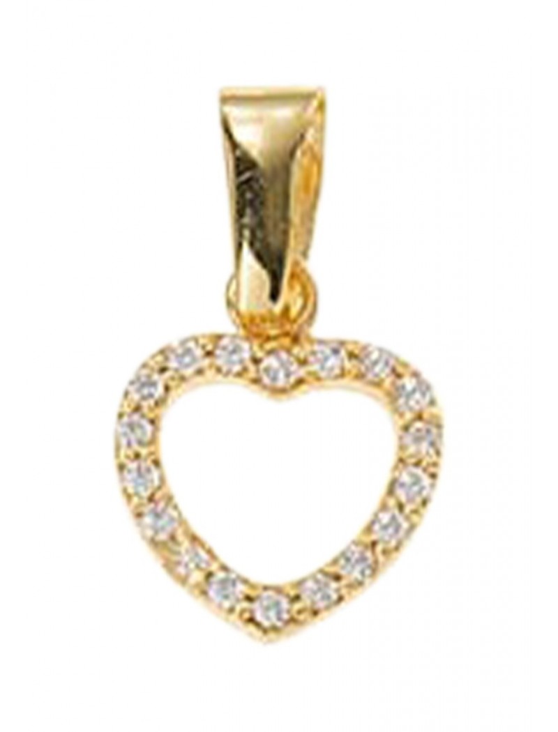 PENDENTIF OR 9 KT - ZIRCONIA - COEUR