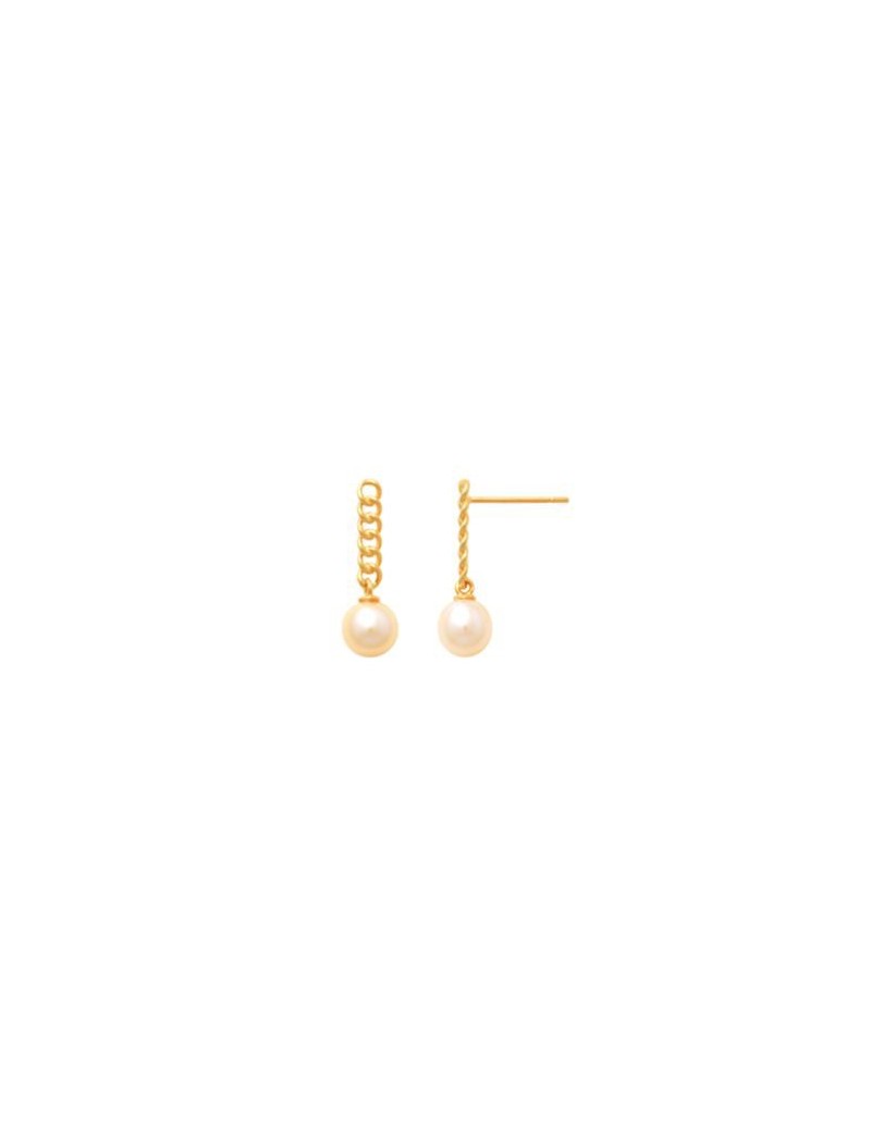 BOUCLES D'OREILLES OR 9 KT - PERLE DE CULTURE
