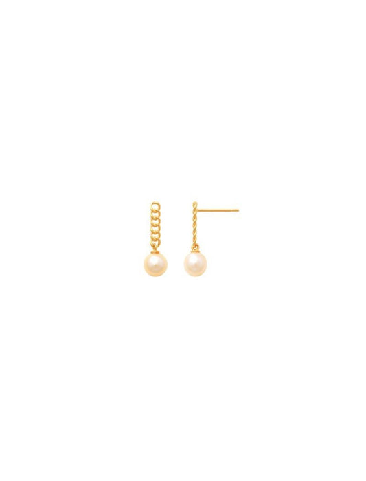 BOUCLES D'OREILLES OR 9 KT - PERLE DE CULTURE