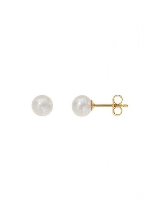 BOUCLES d'OREILLES OR 9 KT - PERLE DE CULTURE - 4.90 MM
