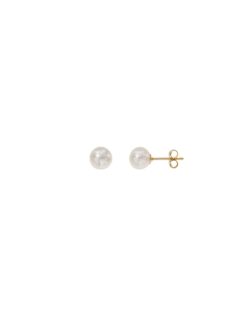 BOUCLES D'OREILLES OR 9 KT - PERLE DE CULTURE