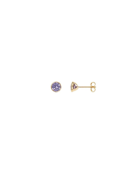 BOUCLES D'OREILLES OR 9 KT - S. AMETHYSTE