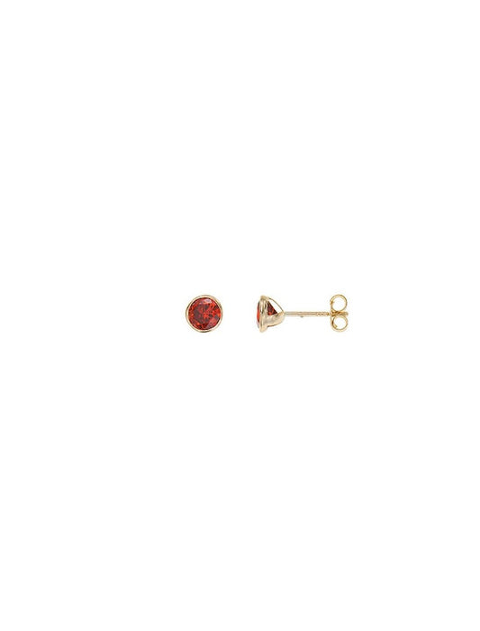 BOUCLES D'OREILLES OR 9 KT - S. RUBIS