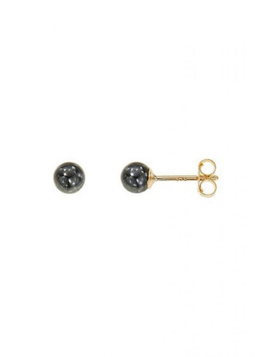BOUCLES d'OREILLES OR 9 KT - HEMATITE
