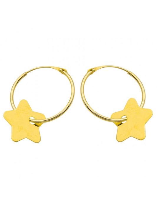 CREOLES OR 9 KT - ETOILE - 13 MM