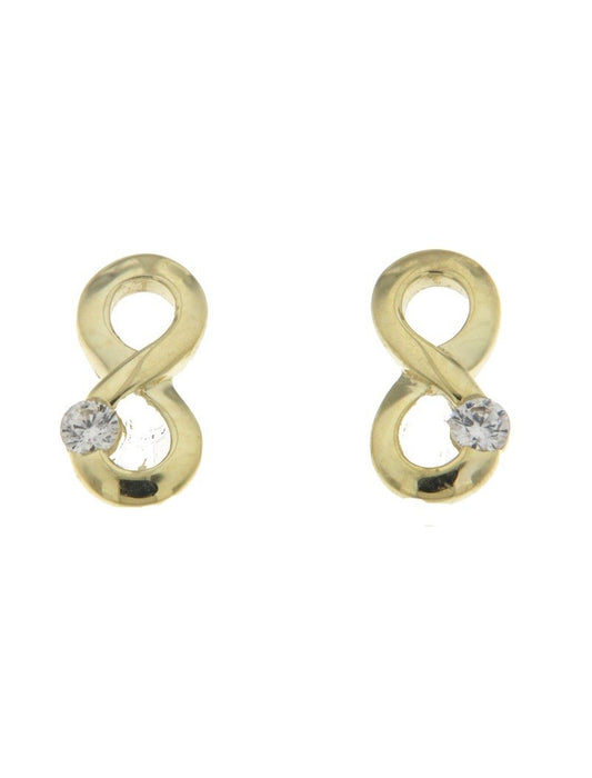 BOUCLES D'OREILLES OR 9 KT - INFINI - ZIRCONIA