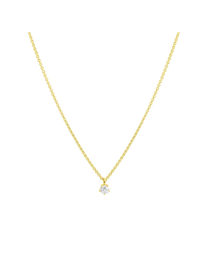 COLLIER OR 9 KT - ZIRCONIA - 42+3 CM