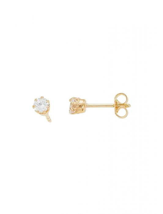 BOUCLES D'OREILLES OR 9 KT - ZIRCONIA