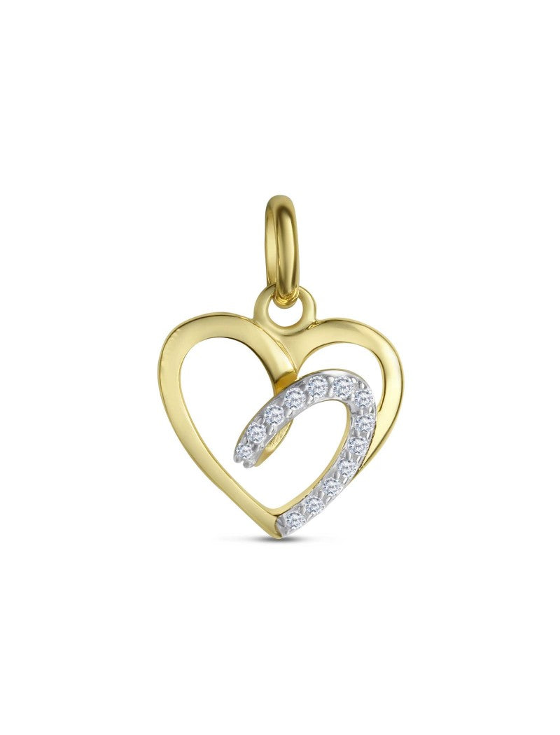 Pendentif Coeur Or 9 KT - Zirkonia