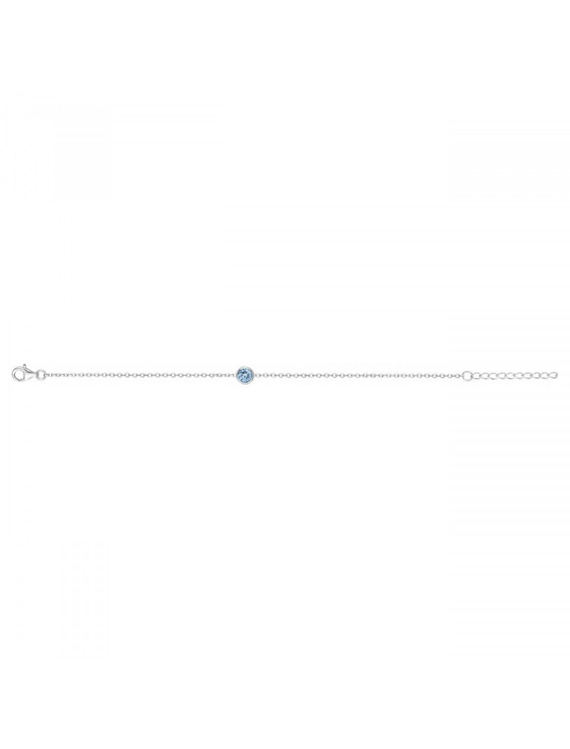 BRACELET ARGENT RHODIE - TOPAZE SYNTHETIQUE