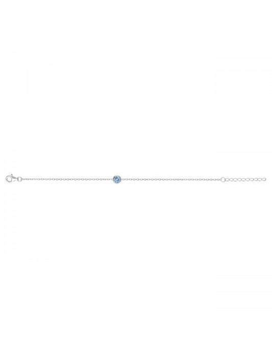 BRACELET ARGENT RHODIE - TOPAZE SYNTHETIQUE