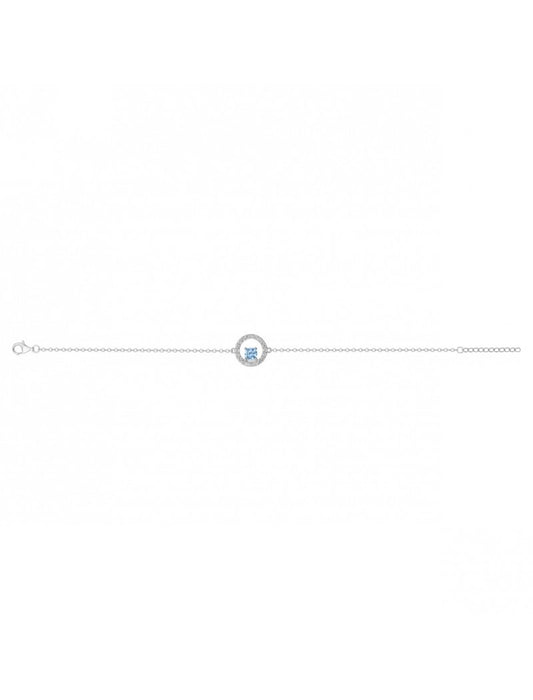 BRACELET ARGENT RHODIE - TOPAZE SYNTHETIQUE - ZIRCONIA