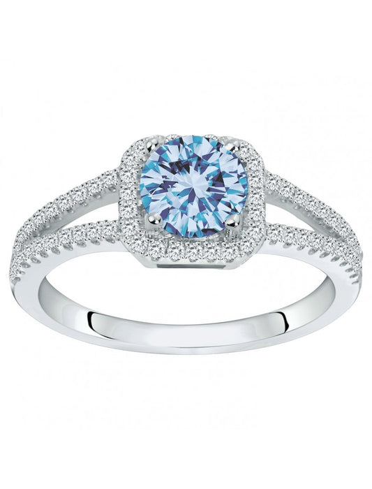BAGUE ARGENT RHODIE - ZIRCONIA - TOPAZE SYNTHETIQUE