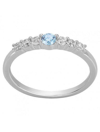 BAGUE ARGENT RHODIE - ZIRCONIA - TOPAZE SYNTHETIQUE